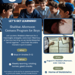 Boys Shabbat Afternoon Gemara Program