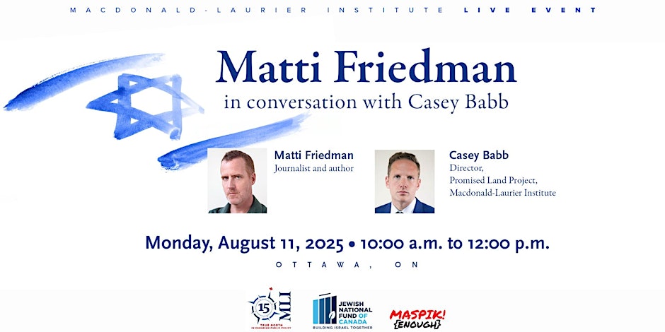 Matti Friedman in Conversation With Casey Babb at the NAC