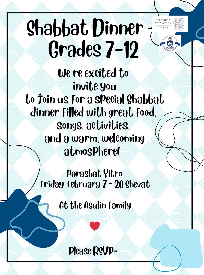 Shabbat Dinner Grades 7-11