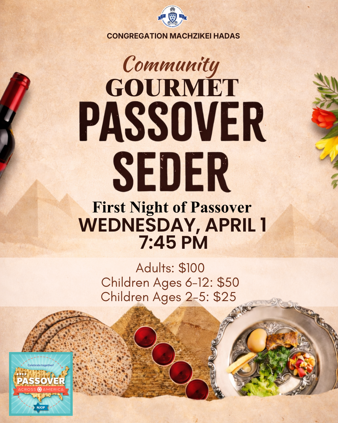 Community Gourmet Passover Seder ​​​​​​​