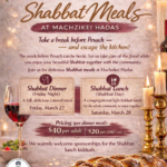 Pre-Pesach Shabbat Meals at CMH