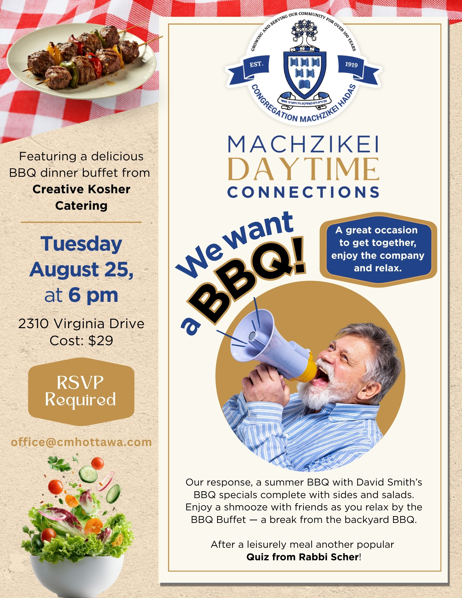 Machzikei Daytime Connections Summer BBQ
