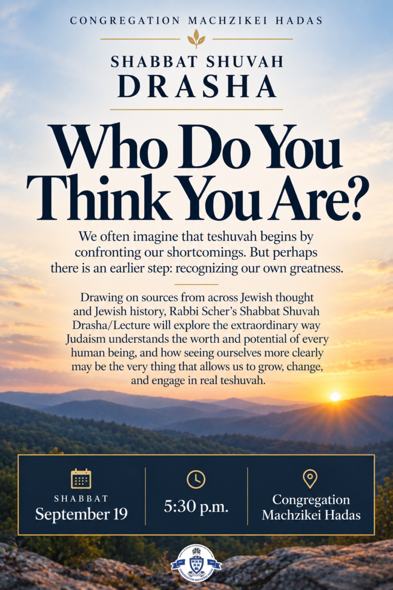 Shabbat Shuvah Drasha